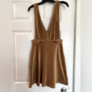 Macy’s corduroy overall dress, brown hardly worn, women’s size Small